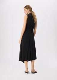 Ruched Cowl Neck Jersey Dress
