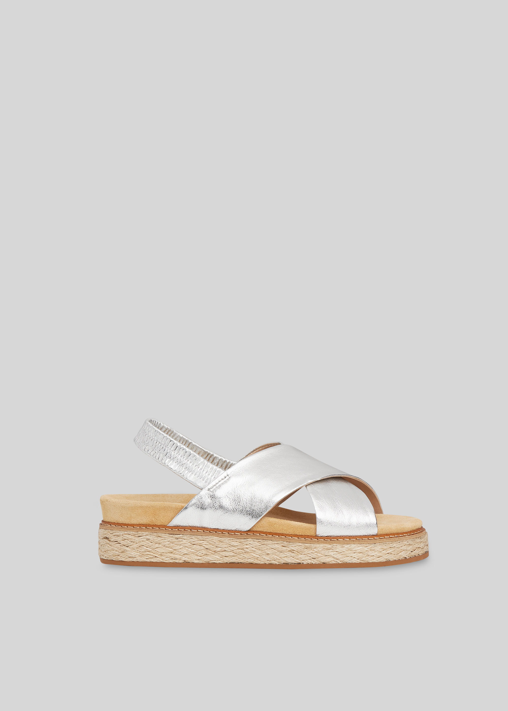 Silver cross over sandals on sale