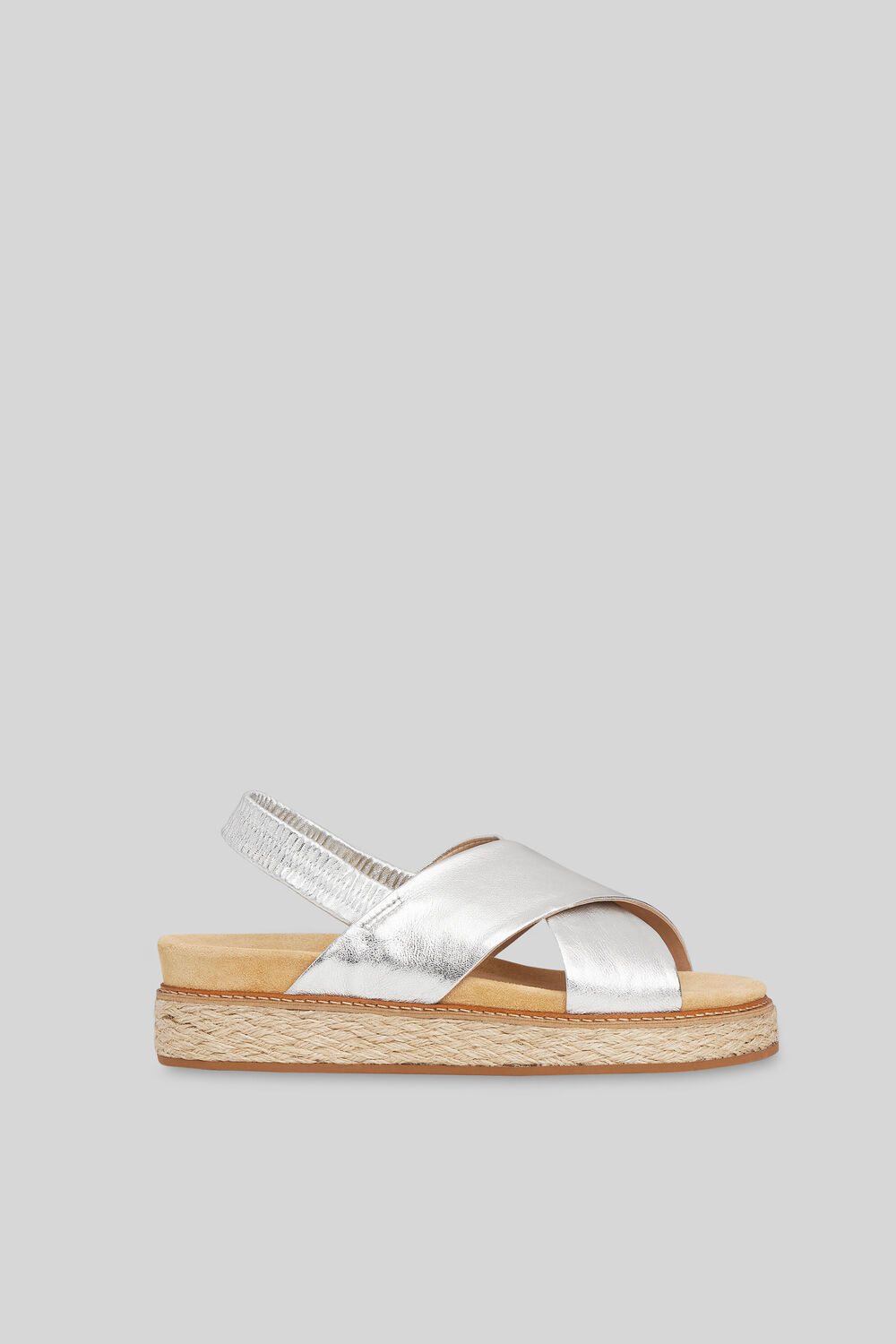 Robyn Cross Strap Sandal Silver