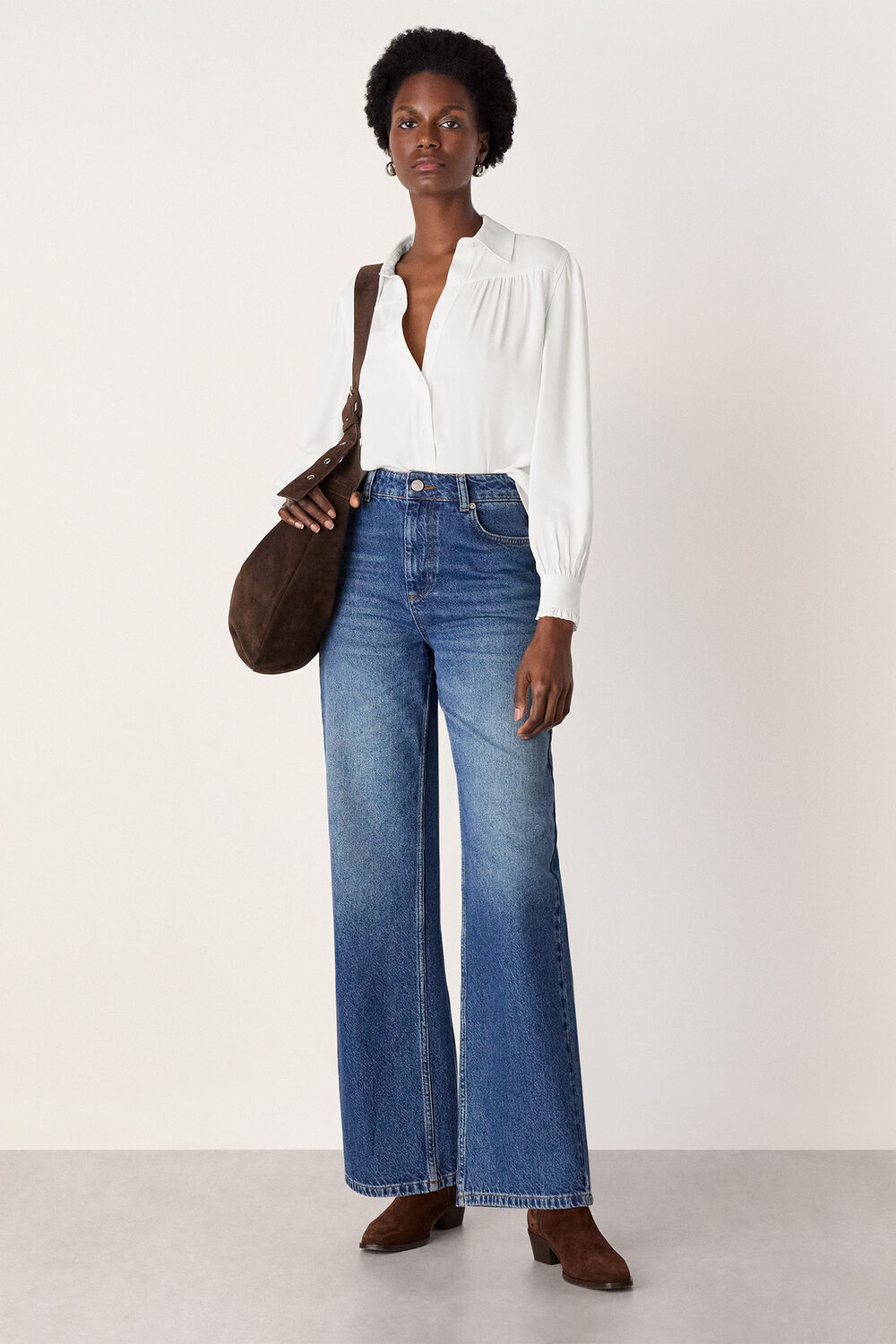 Ivory Tie Detail Crepe Blouse
