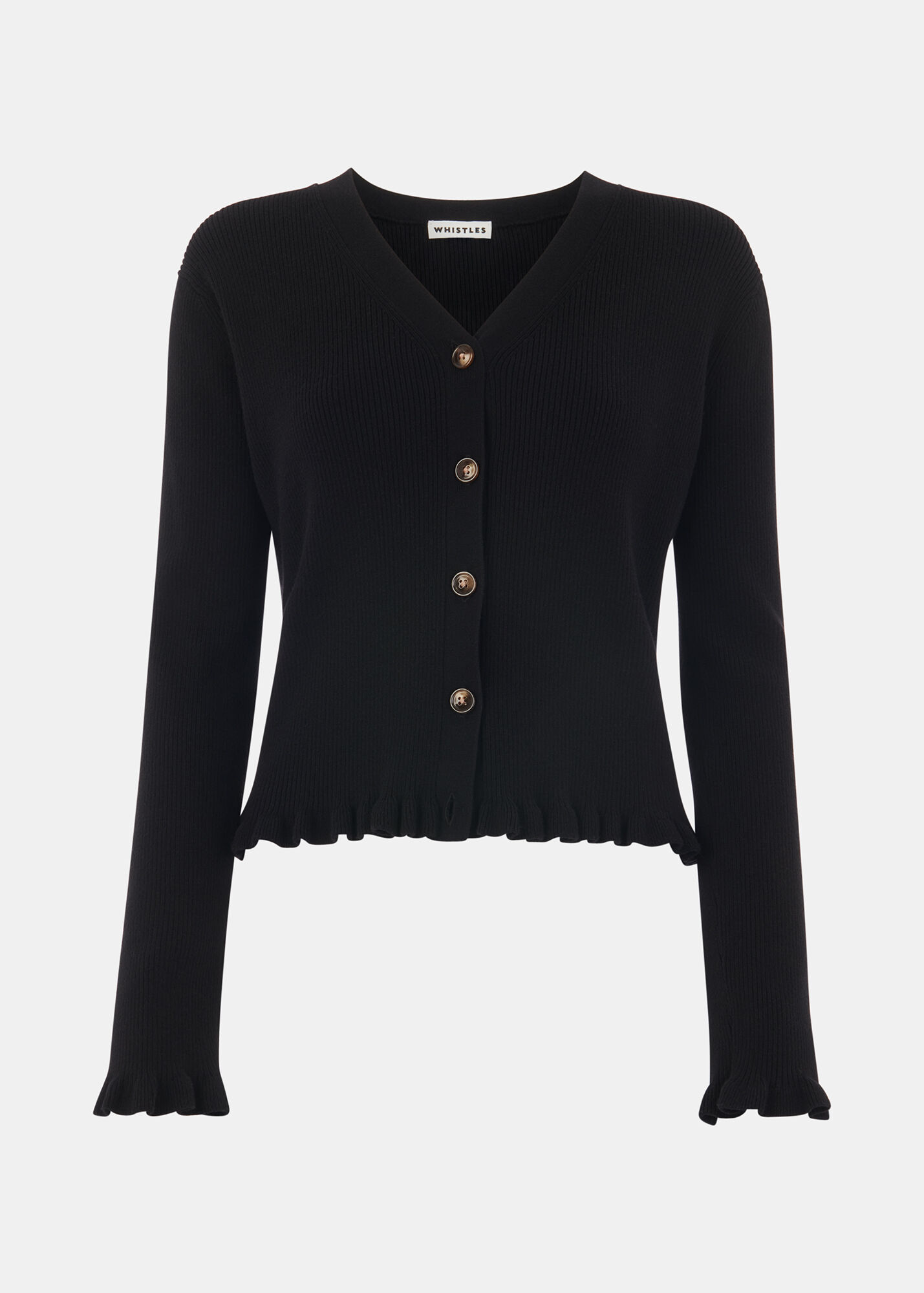 Black Frill Hem Cardigan WHISTLES