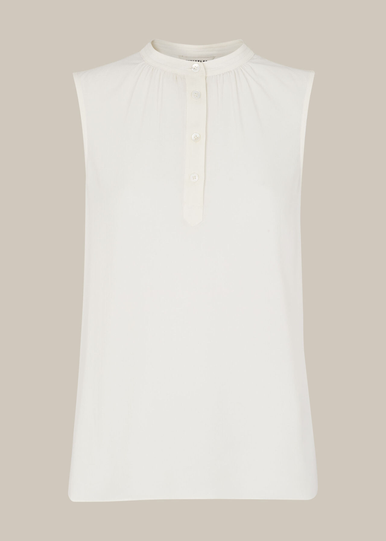 Textured Sleeveless Blouse Ivory