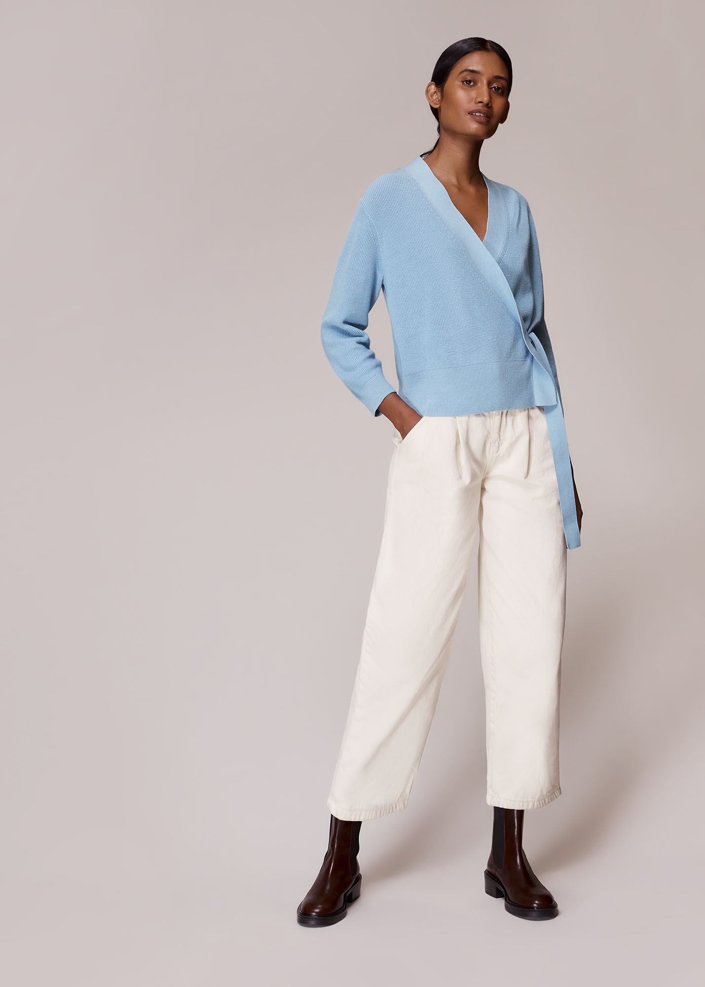 Pale Blue Wrap Ballet Cardigan WHISTLES Whistles UK