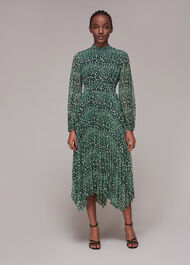 Petal Animal Pleated Dress