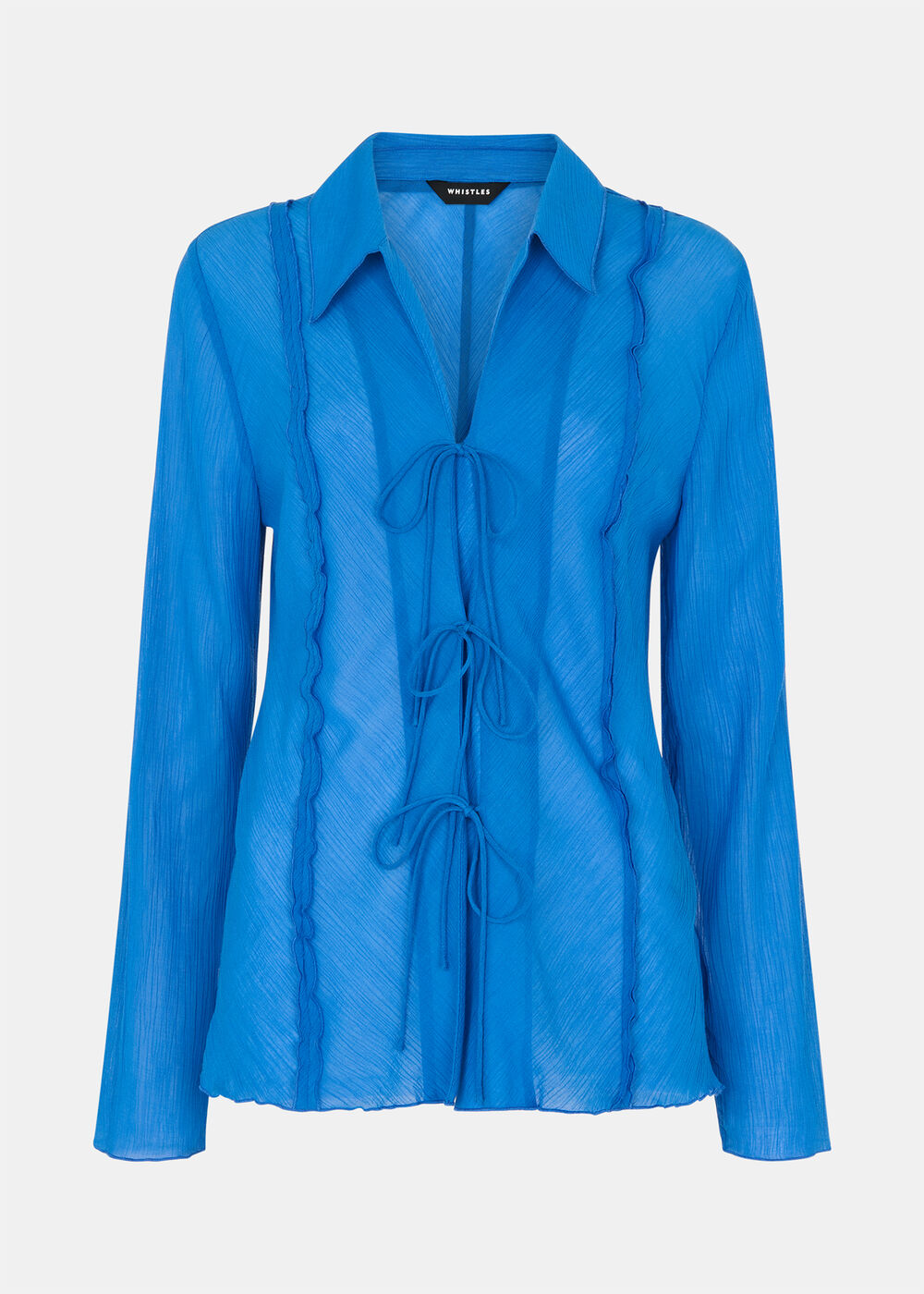 Tie Front Textured Shirt