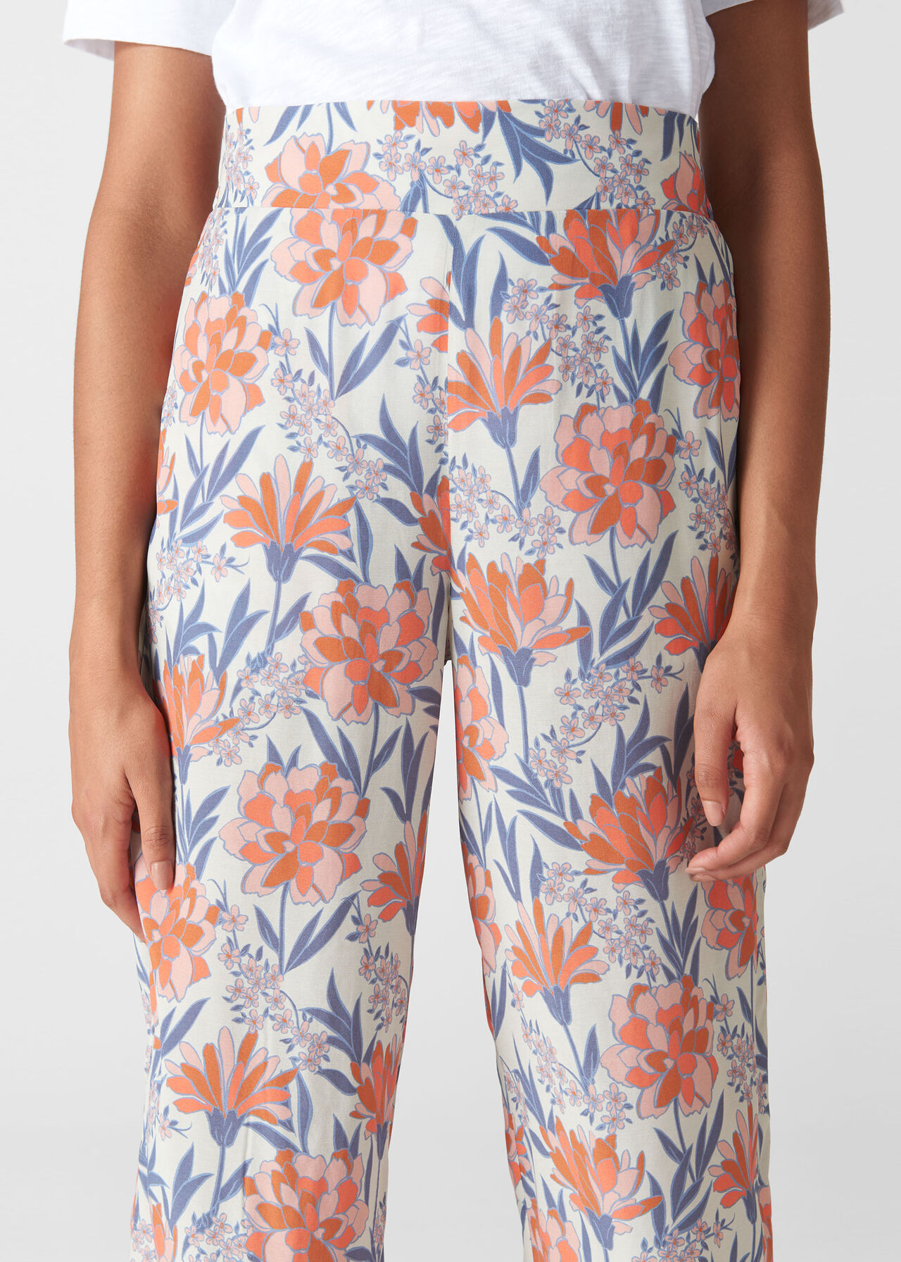 Floral Border Print Trouser Multicolour