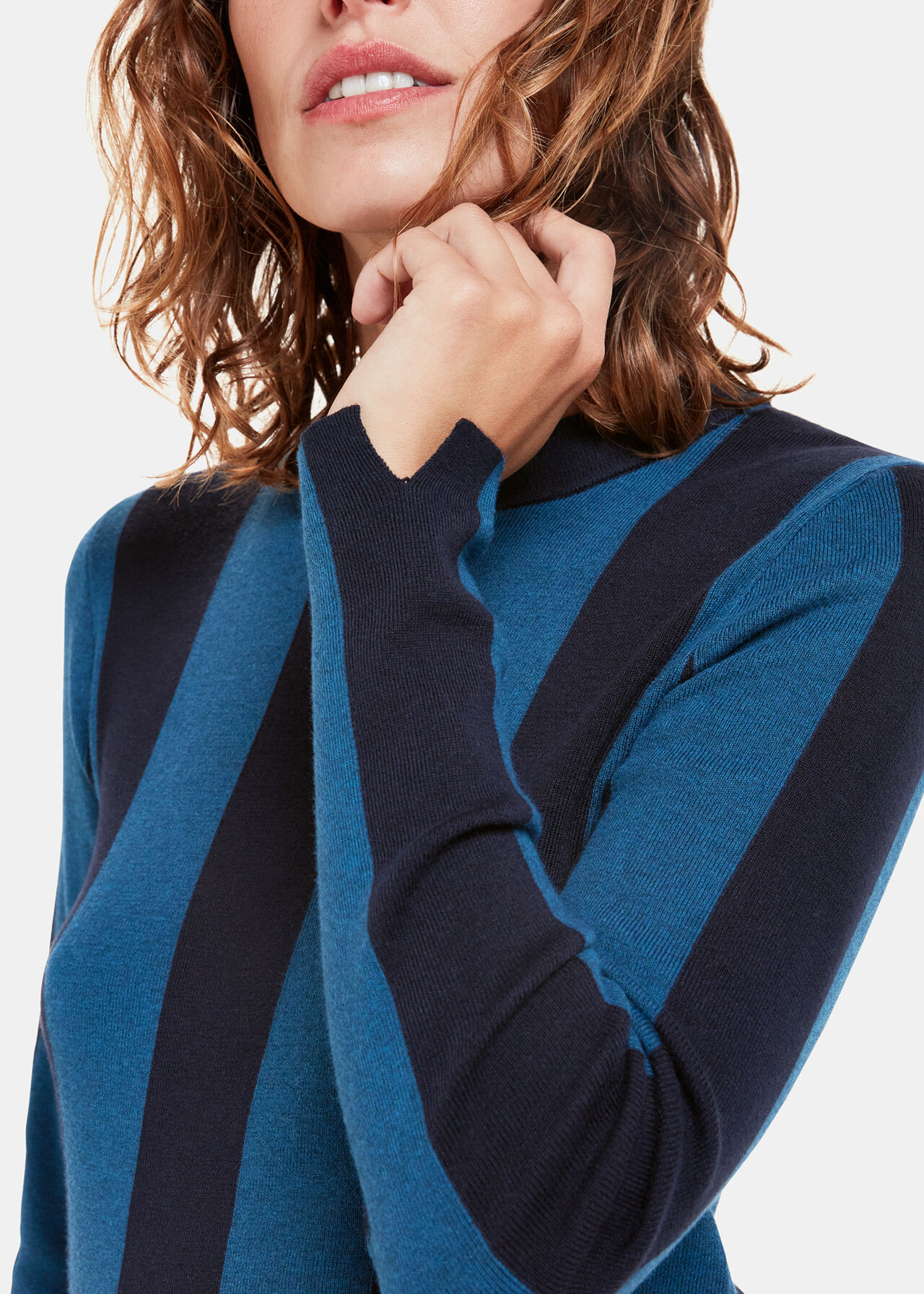 Vertical Stripe Crew Neck