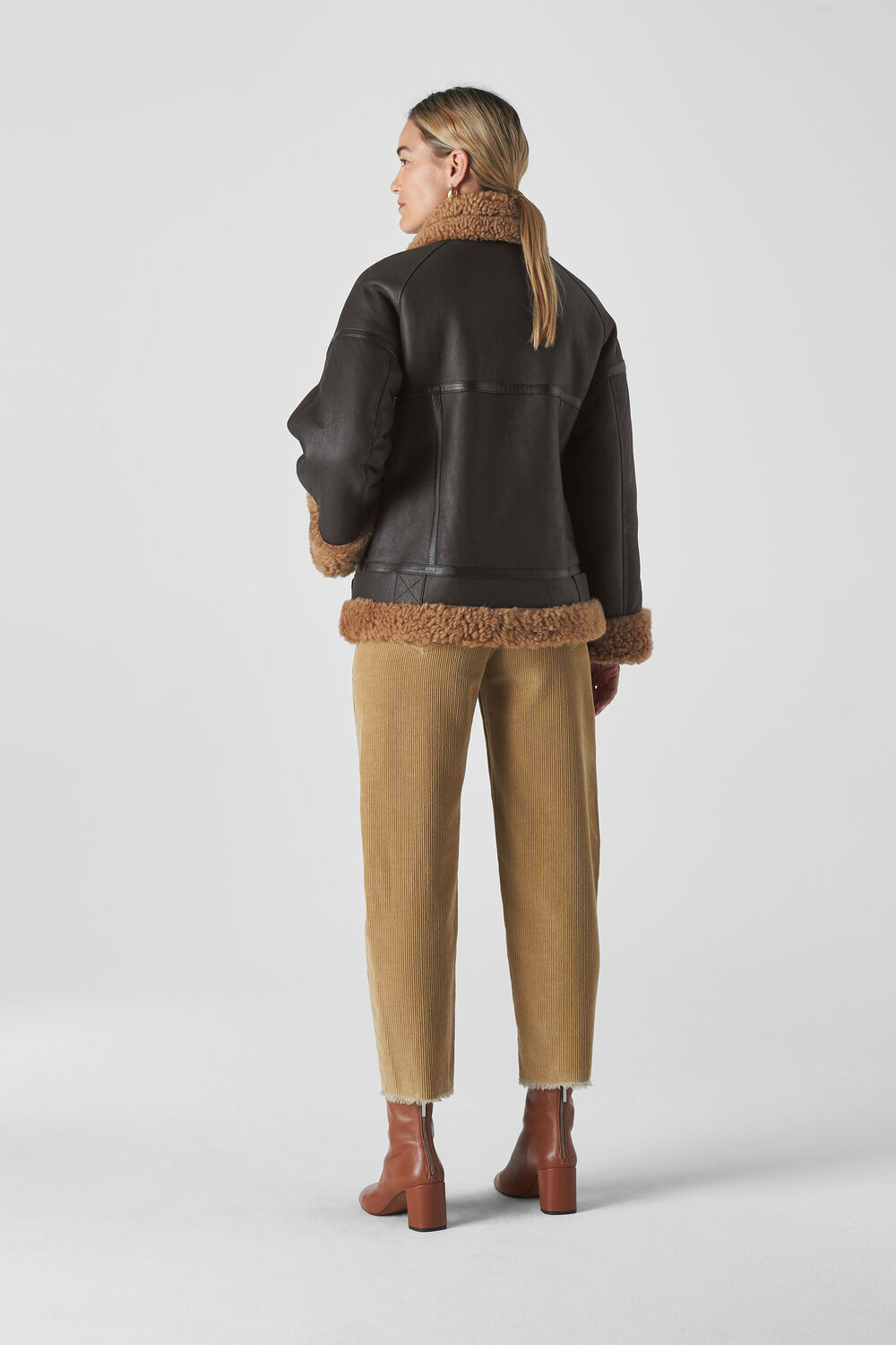 Shearling Brooke Biker Jacket Black