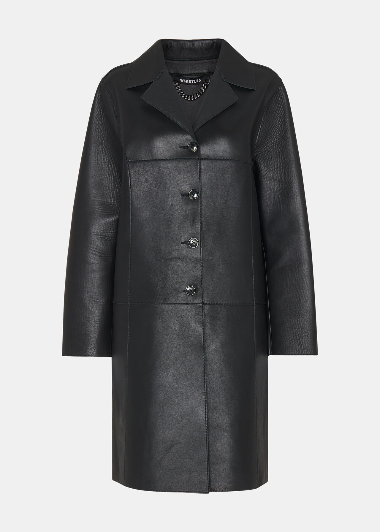 Gemma Bonded Leather Coat