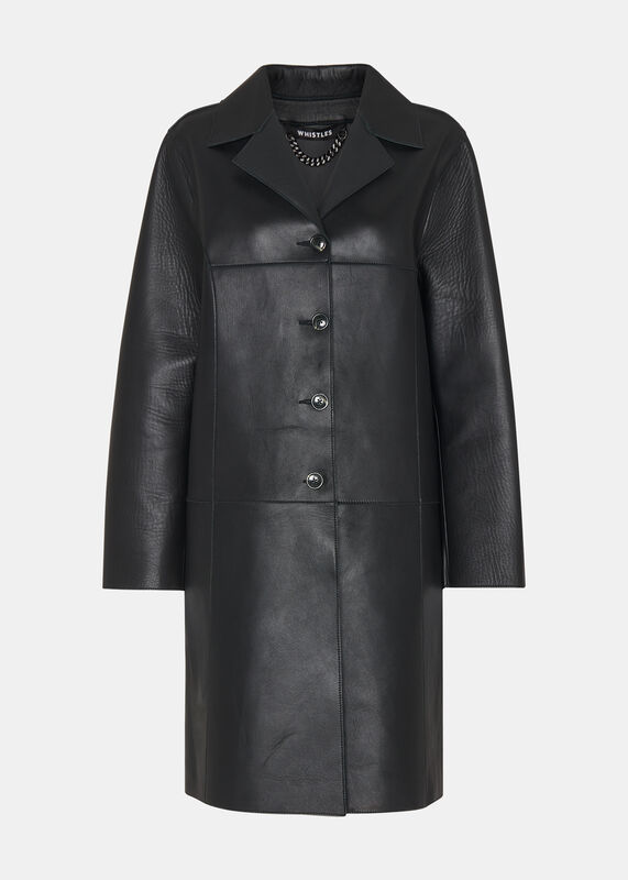Gemma Bonded Leather Coat