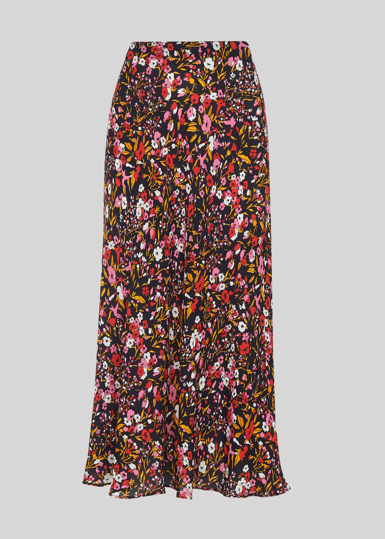 Floral Meadow Bias Cut Skirt Pink/Multi