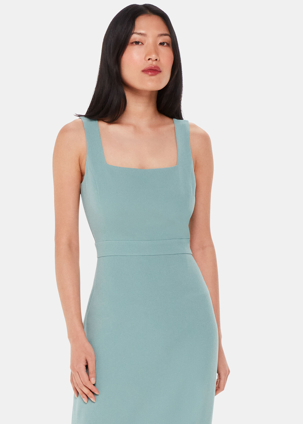 Brown Square Neck Maxi Dress | Backless Ruched Poolside Chic