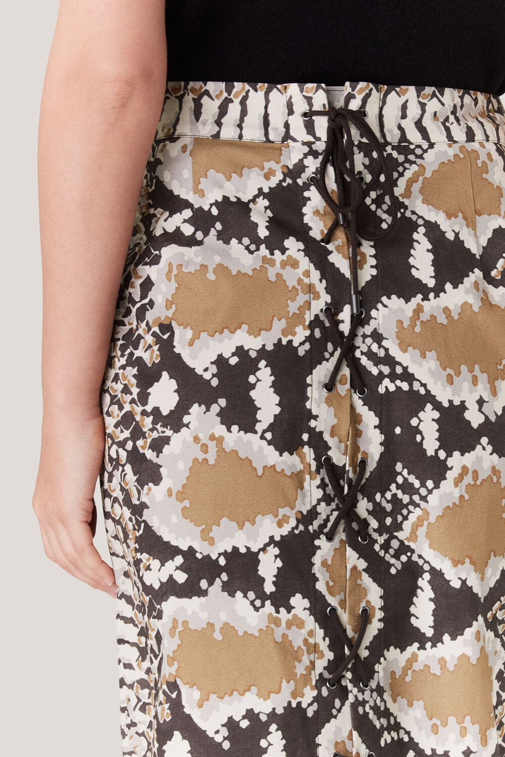 Snake Print Midi Skirt