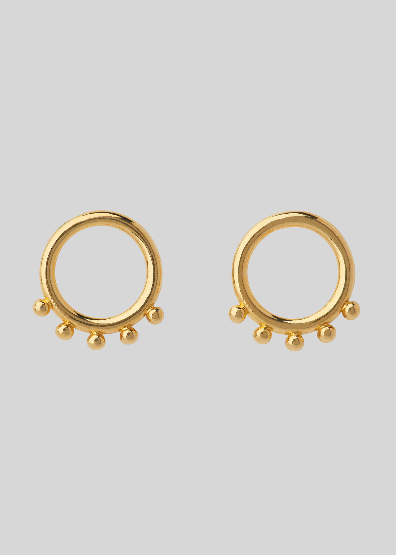 Ring Stud Earring Gold/Multi