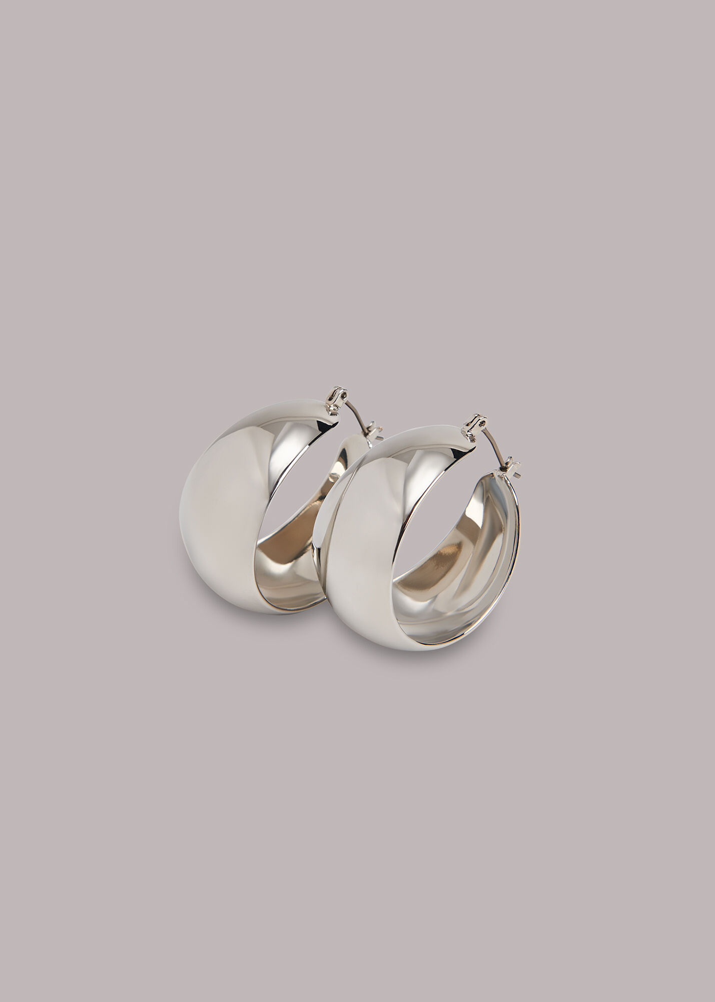 Large chunky silver hoop earrings best sale