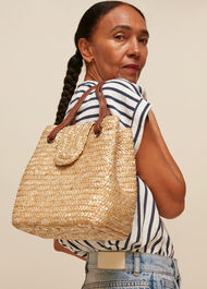 Winslow Straw Shoulder Bag Neutral