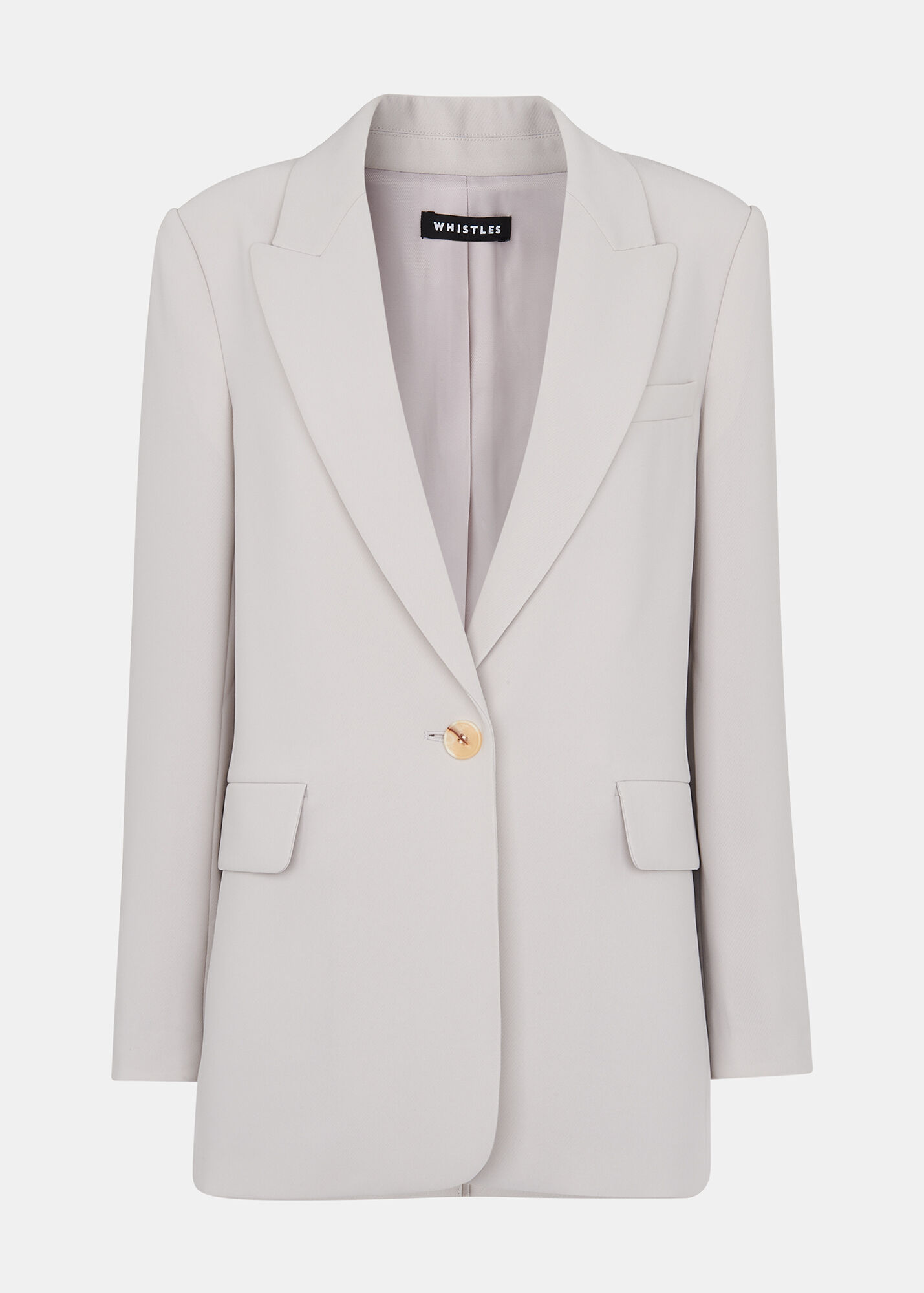 Neutral Crepe Boyfriend Blazer WHISTLES Whistles