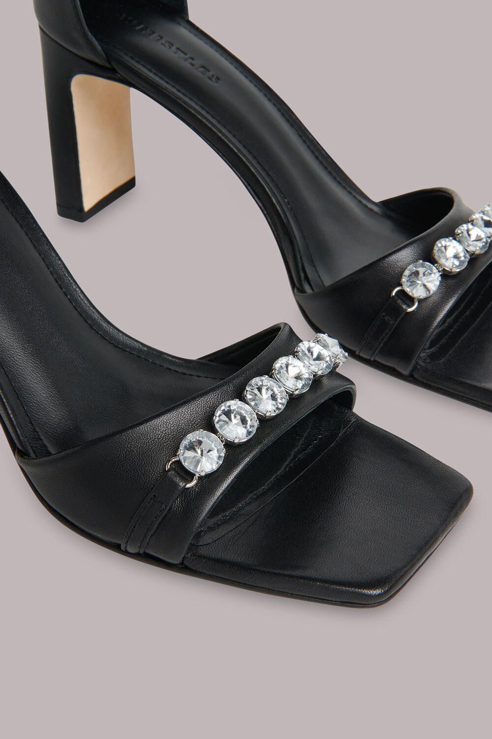 Black Alsie Jewelled Evening Heel