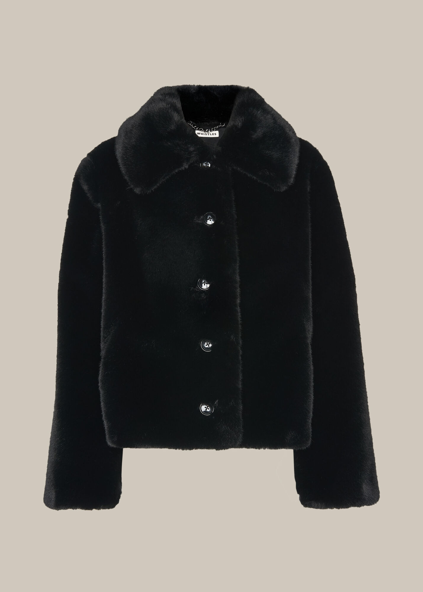 Black Short Faux Fur Coat WHISTLES
