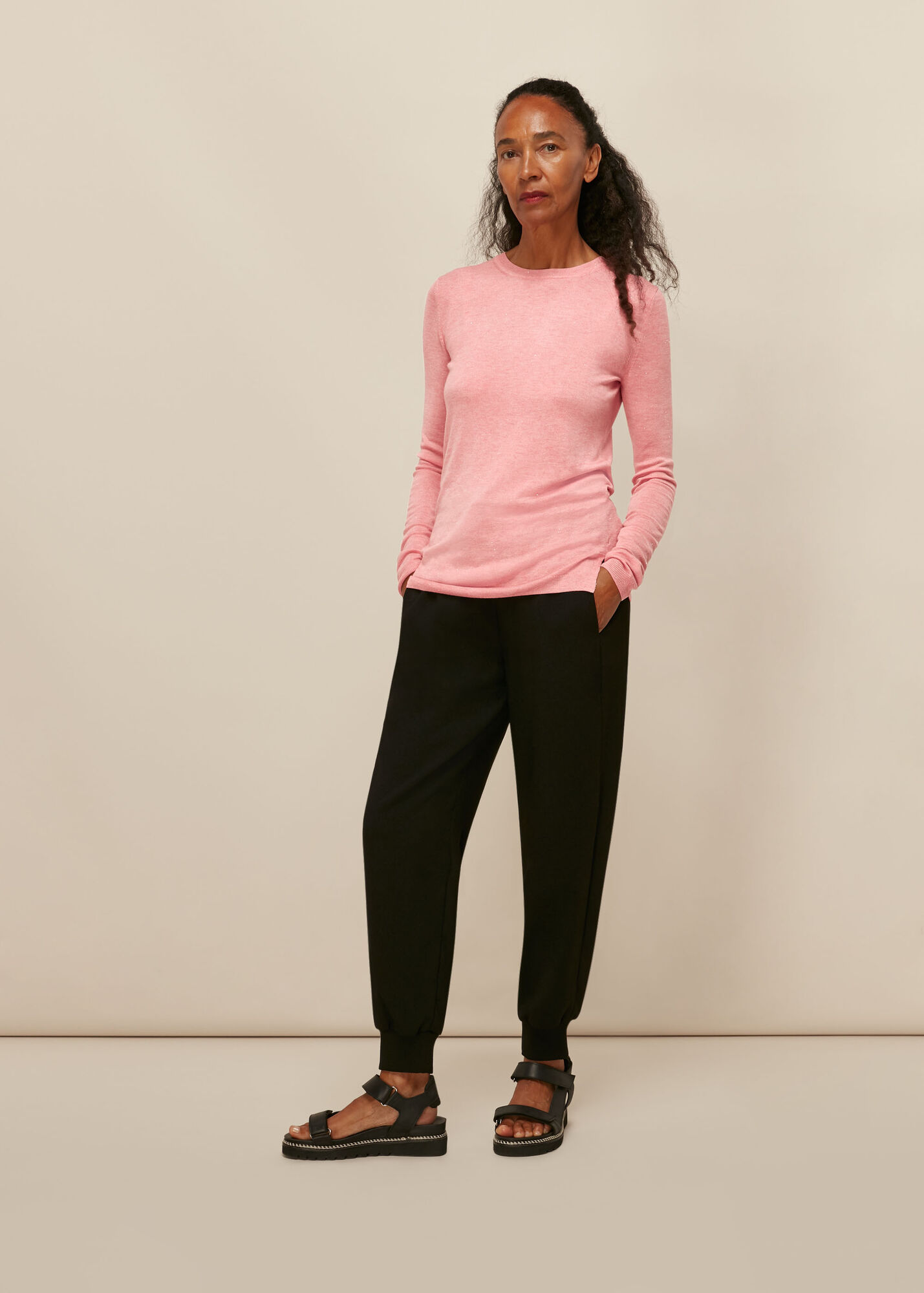 Pale Pink Annie Sparkle Knit WHISTLES