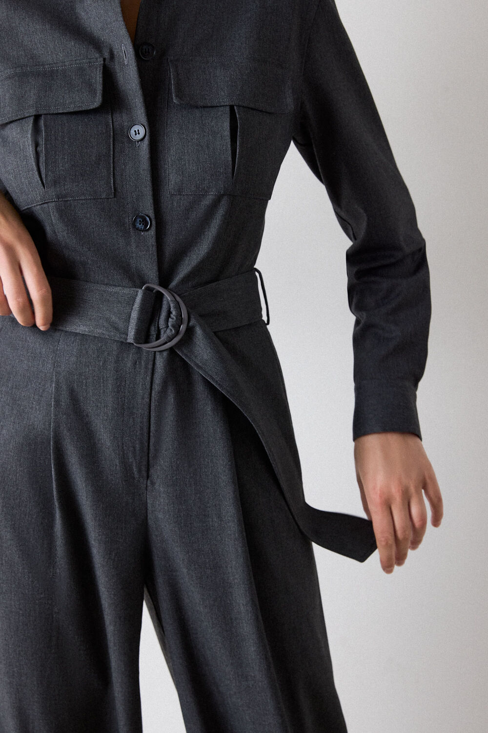 Dark Grey Twill Boiler Suit