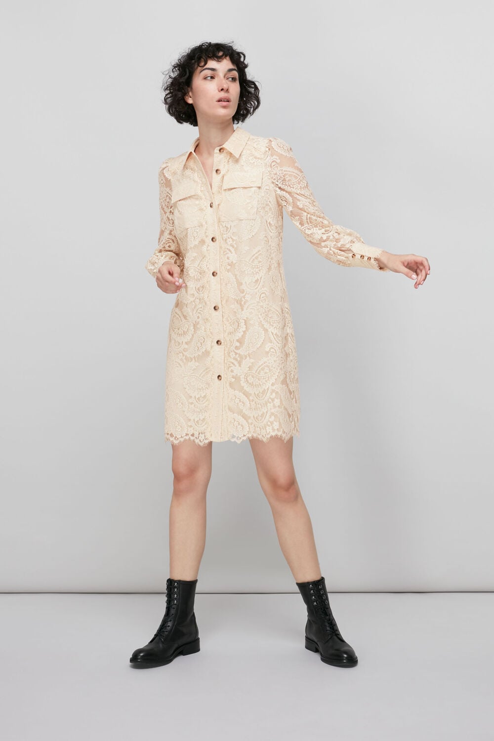 Lace Shirt Dress