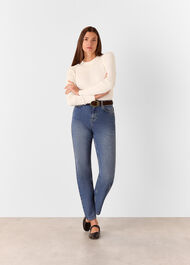 Ribbed Affect Crew Neck Knit