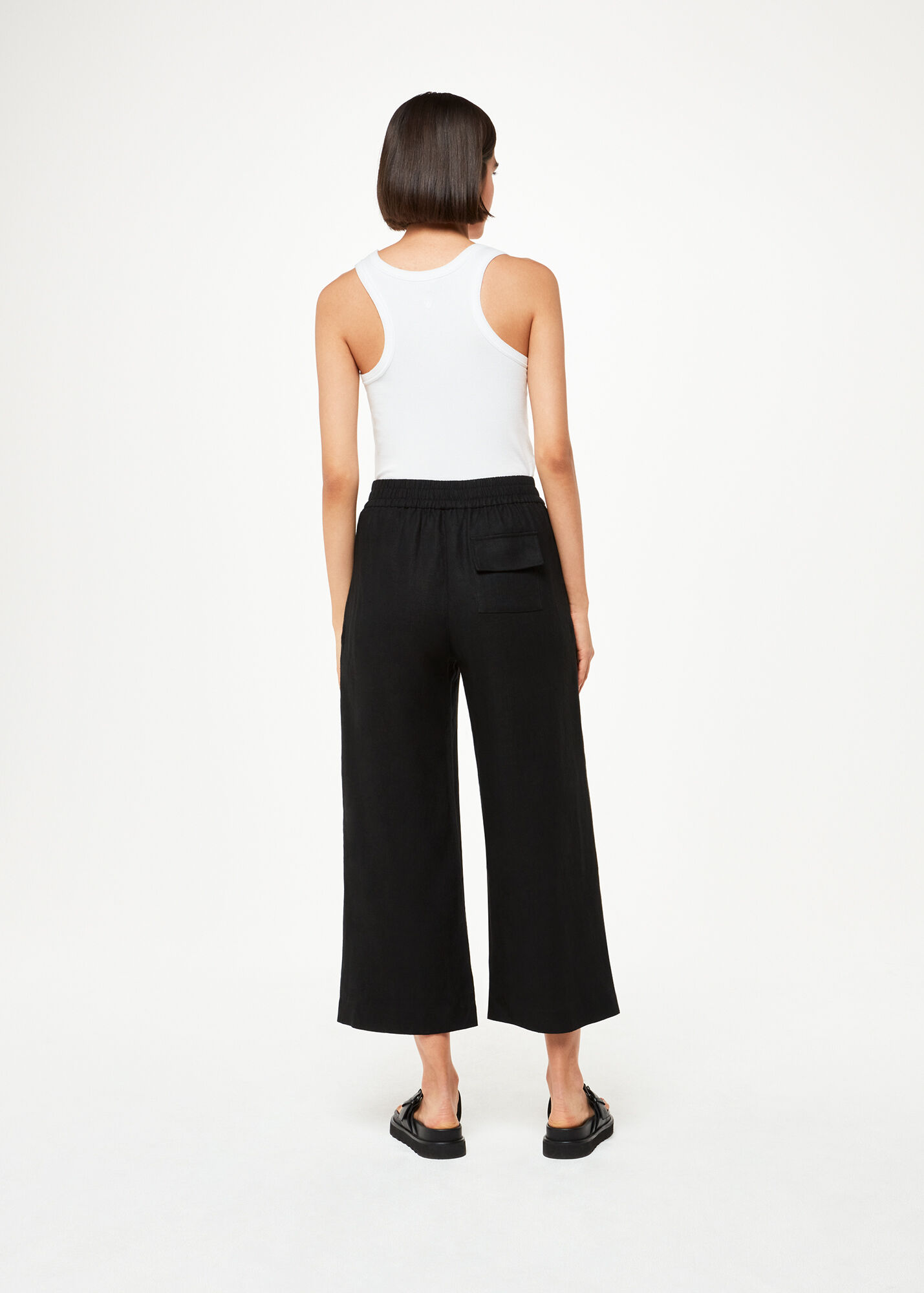 Black Linen Pocket Trouser | WHISTLES
