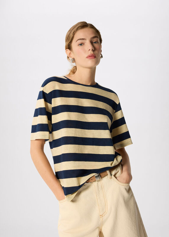 Navy Wide Stripe Tee