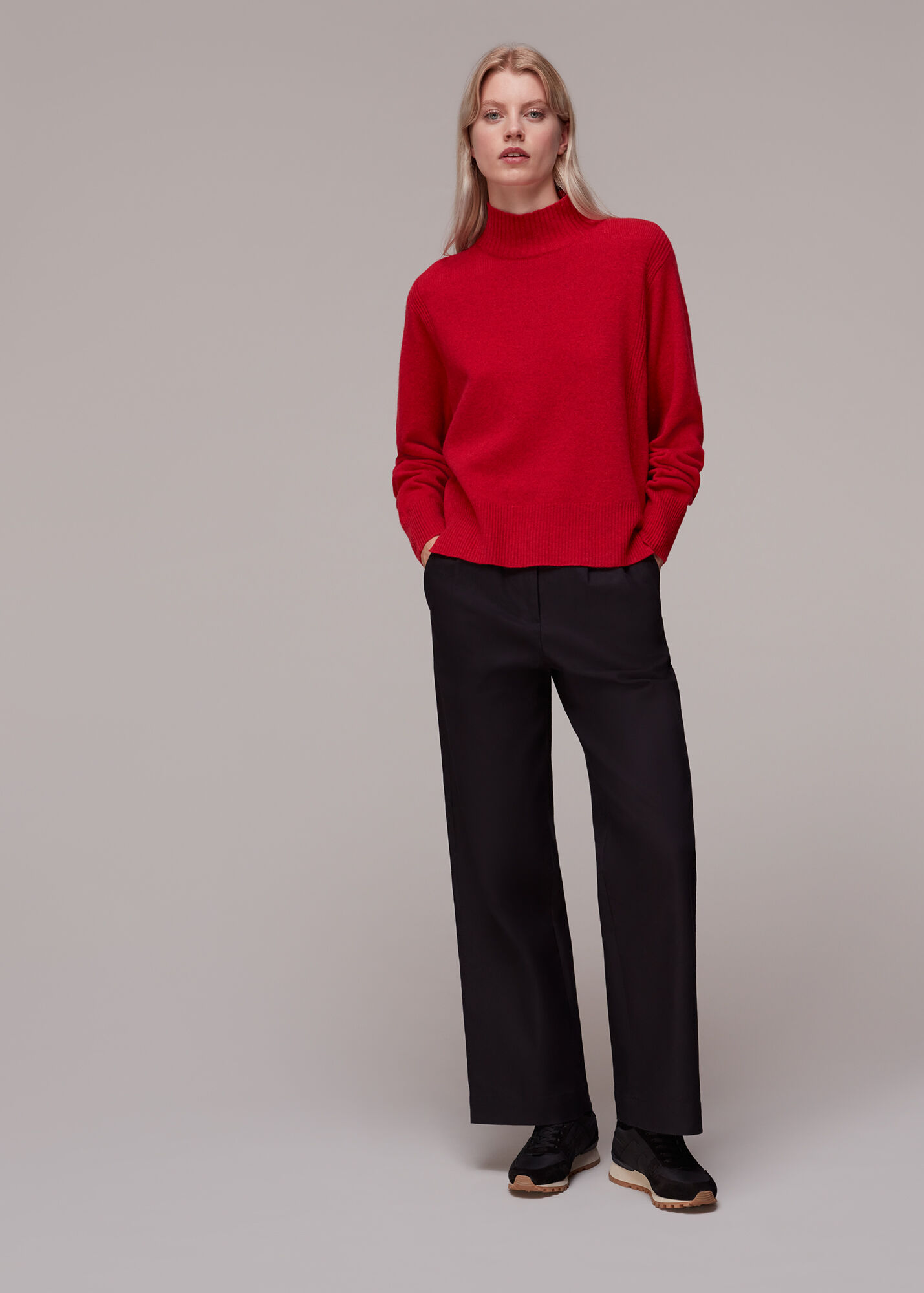 Red Ferne Wool Funnel Neck Jumper WHISTLES