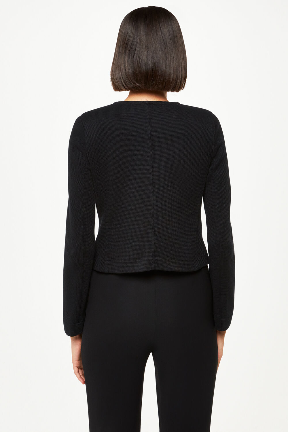 Collarless Jersey Jacket