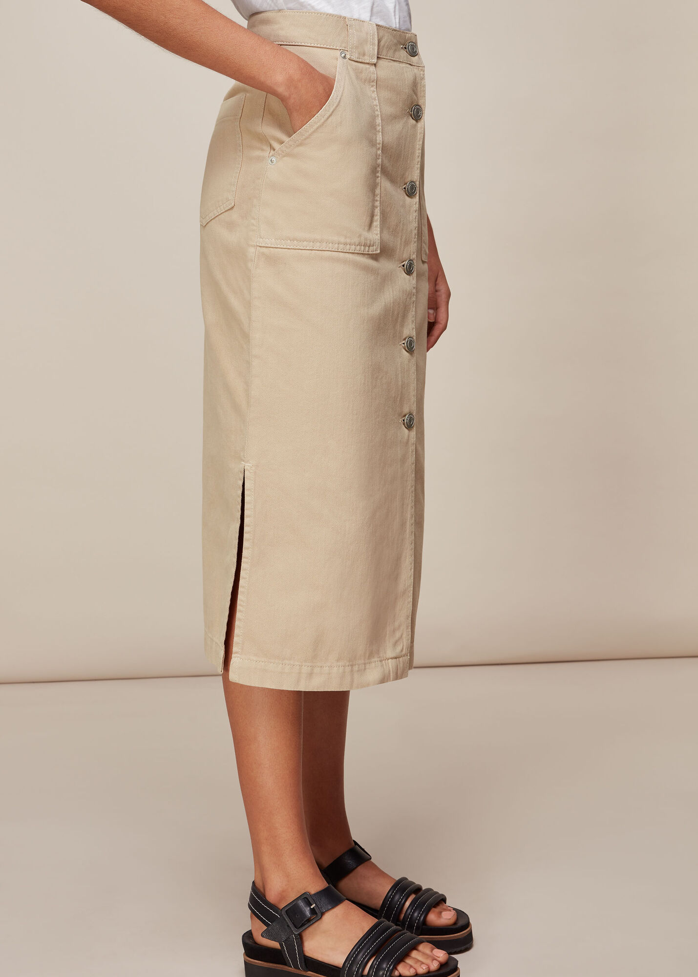 Stone Utility Denim Skirt WHISTLES