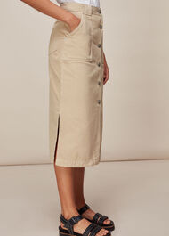 Utility Denim Skirt Stone