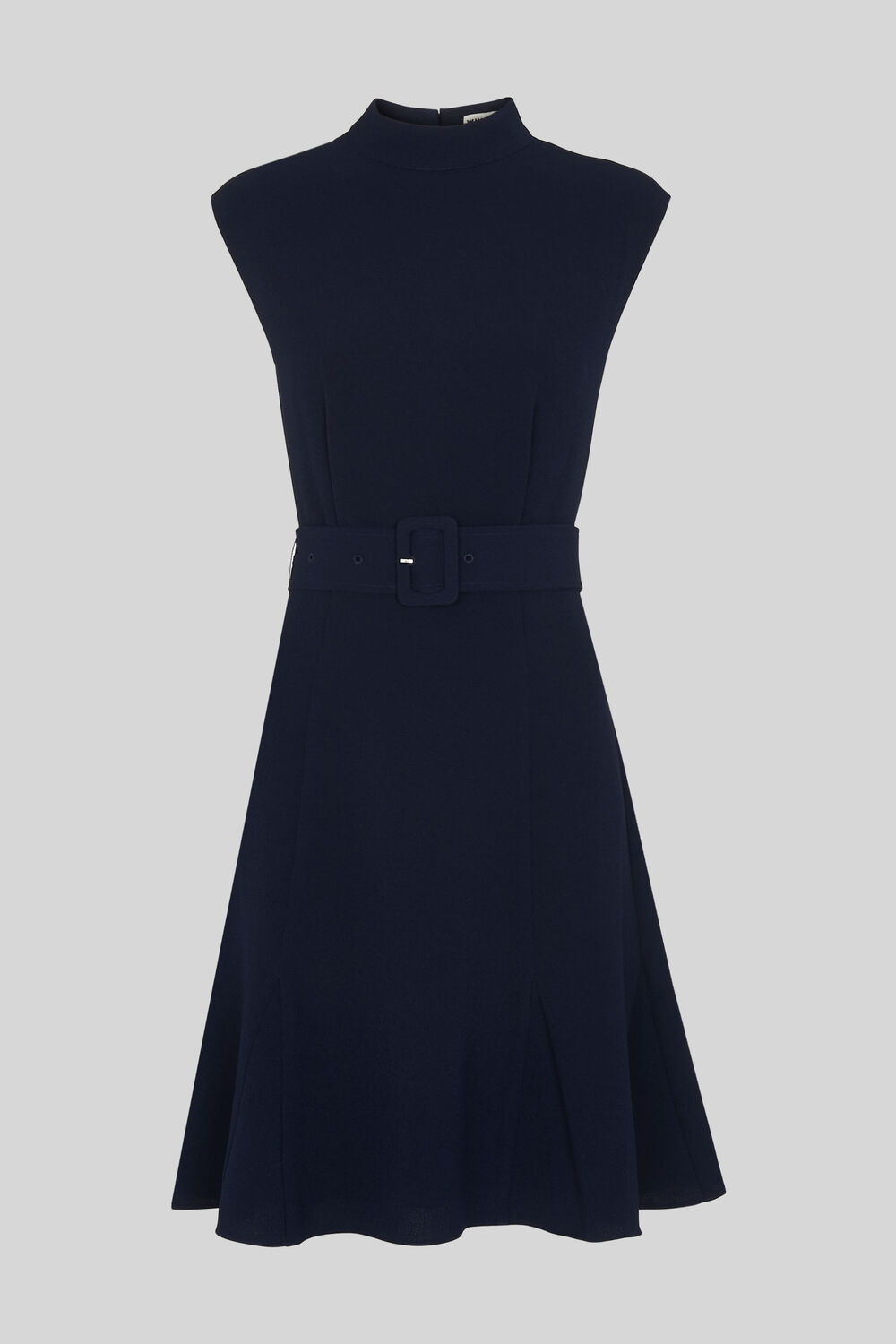Sleeveless Belted Dress Navy