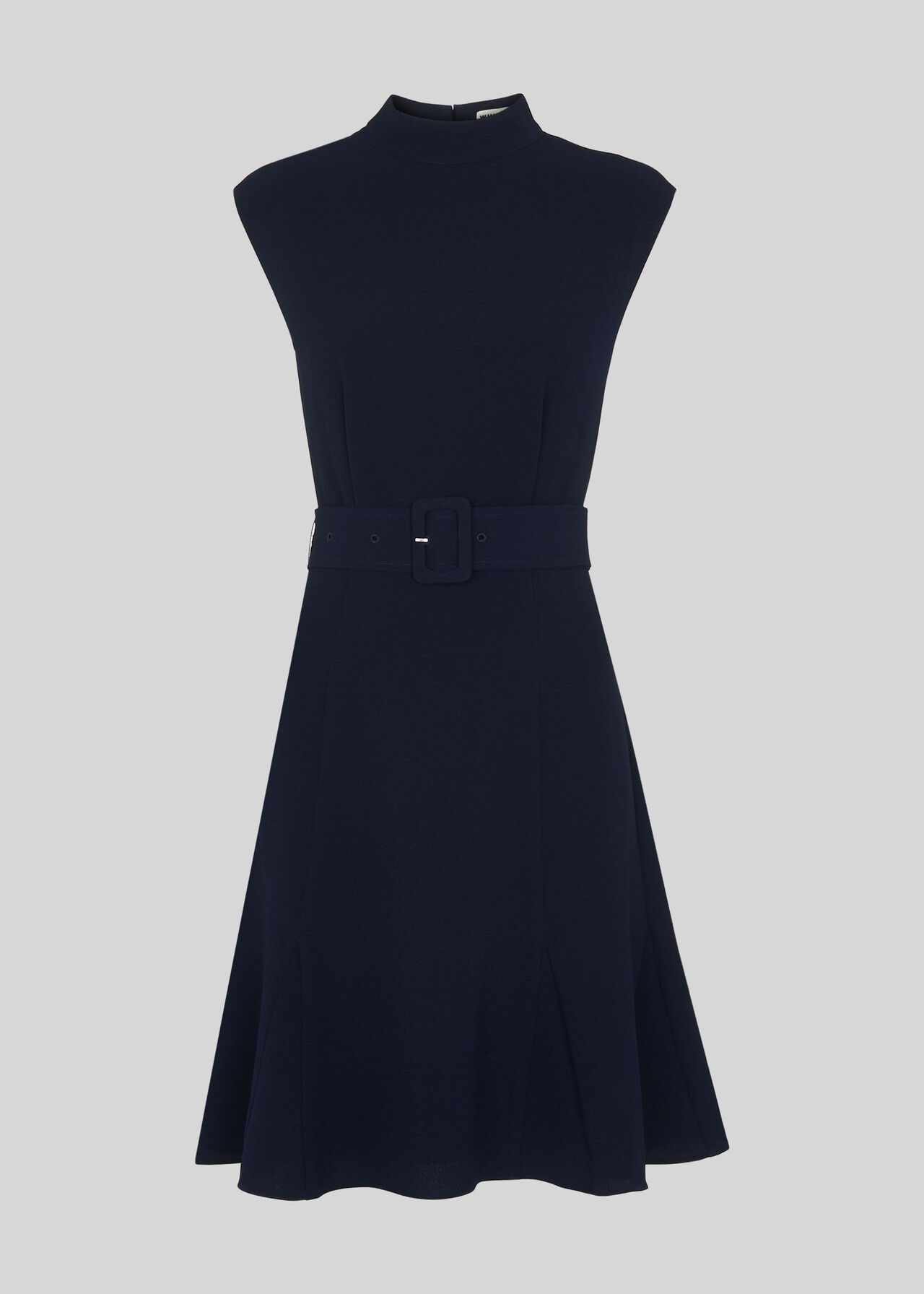 Sleeveless Belted Dress Navy