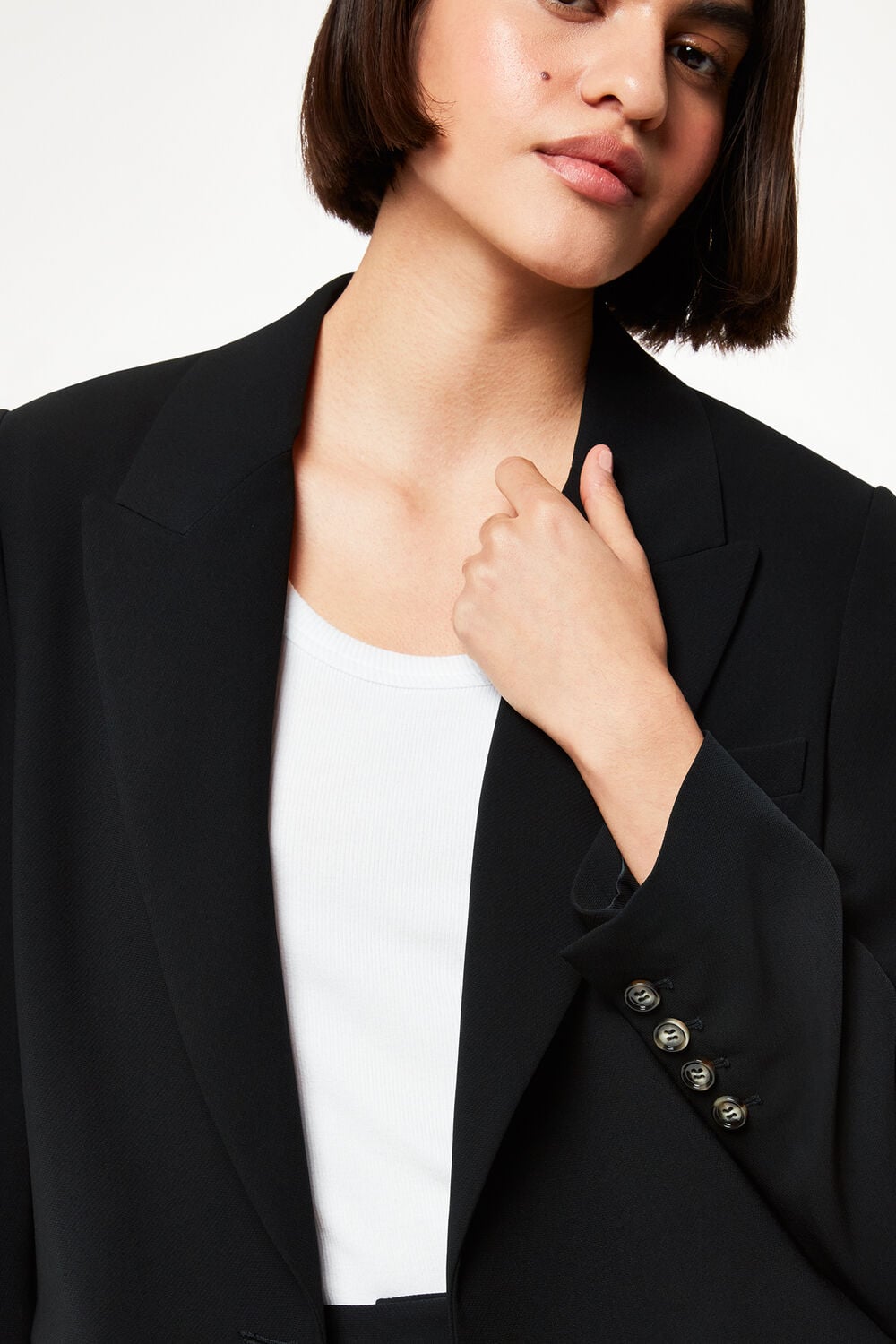 Black Crepe Boyfriend Blazer