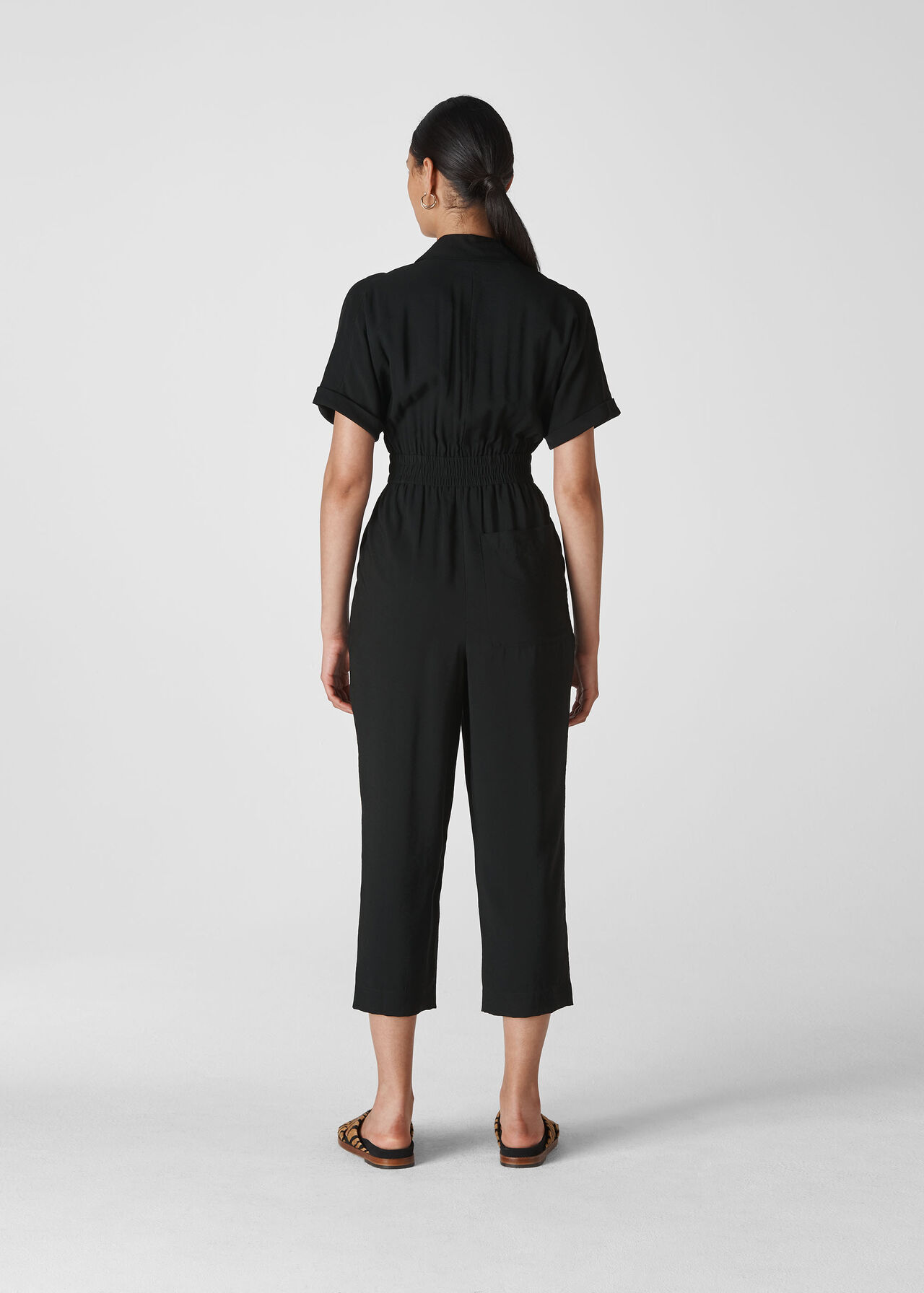 Lidia Button Jumpsuit Black