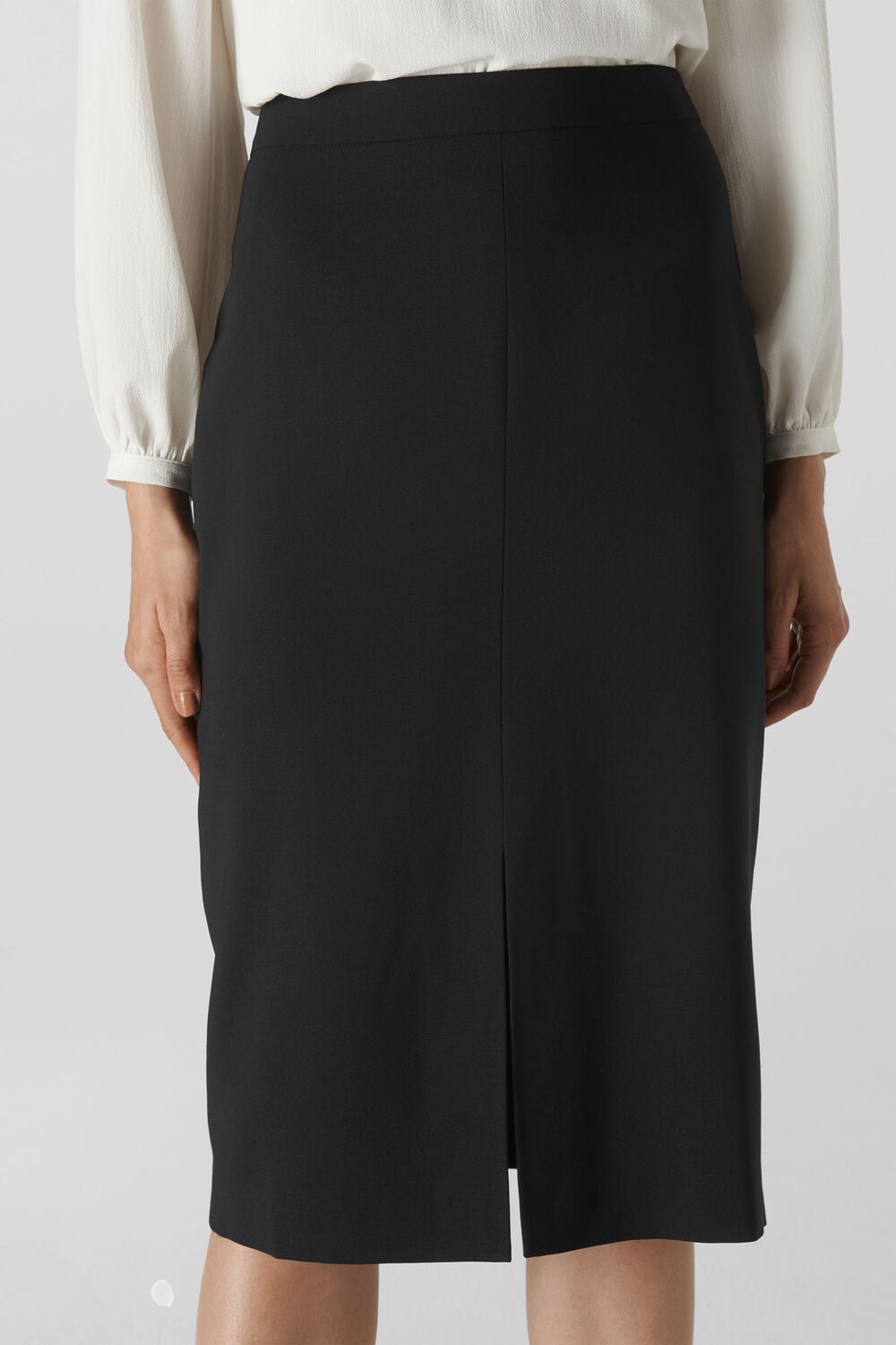 Anna Split Front Skirt Black