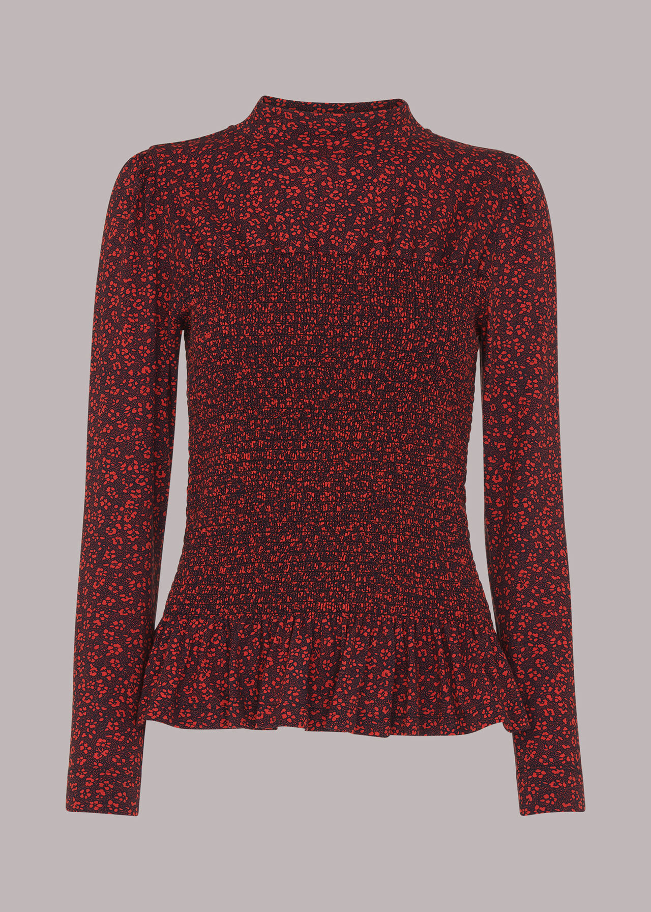 Pansy Dot Shirred Top