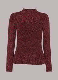 Pansy Dot Shirred Top