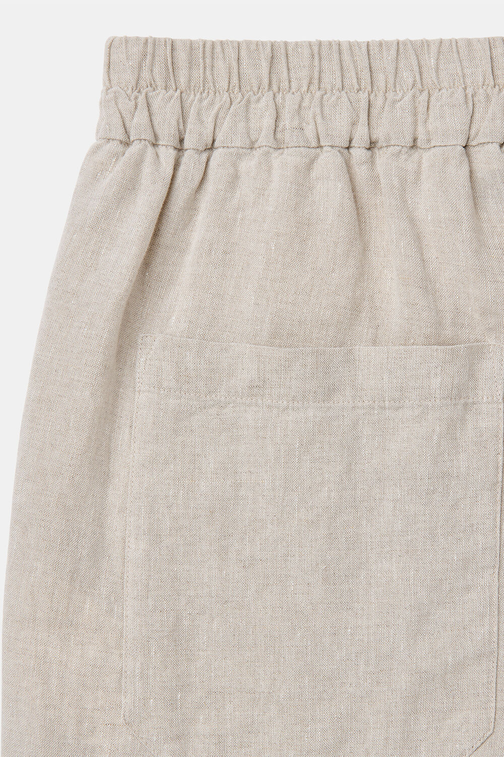 Oatmeal Linen Barrel Trouser