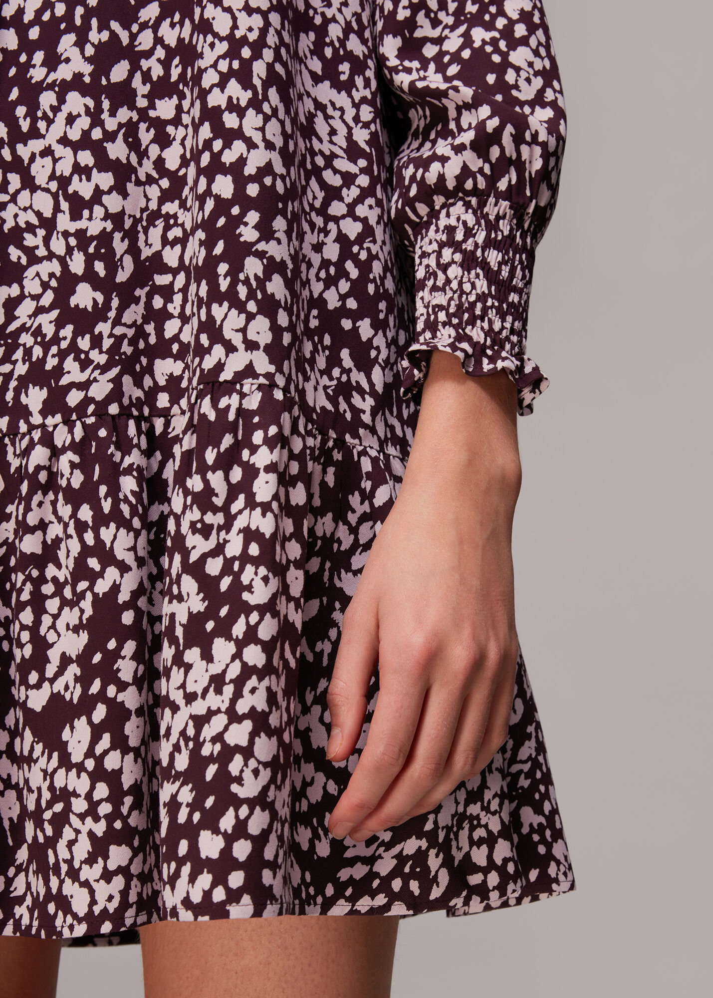 Burgundy/Multi Dashed Animal Flippy Dress WHISTLES