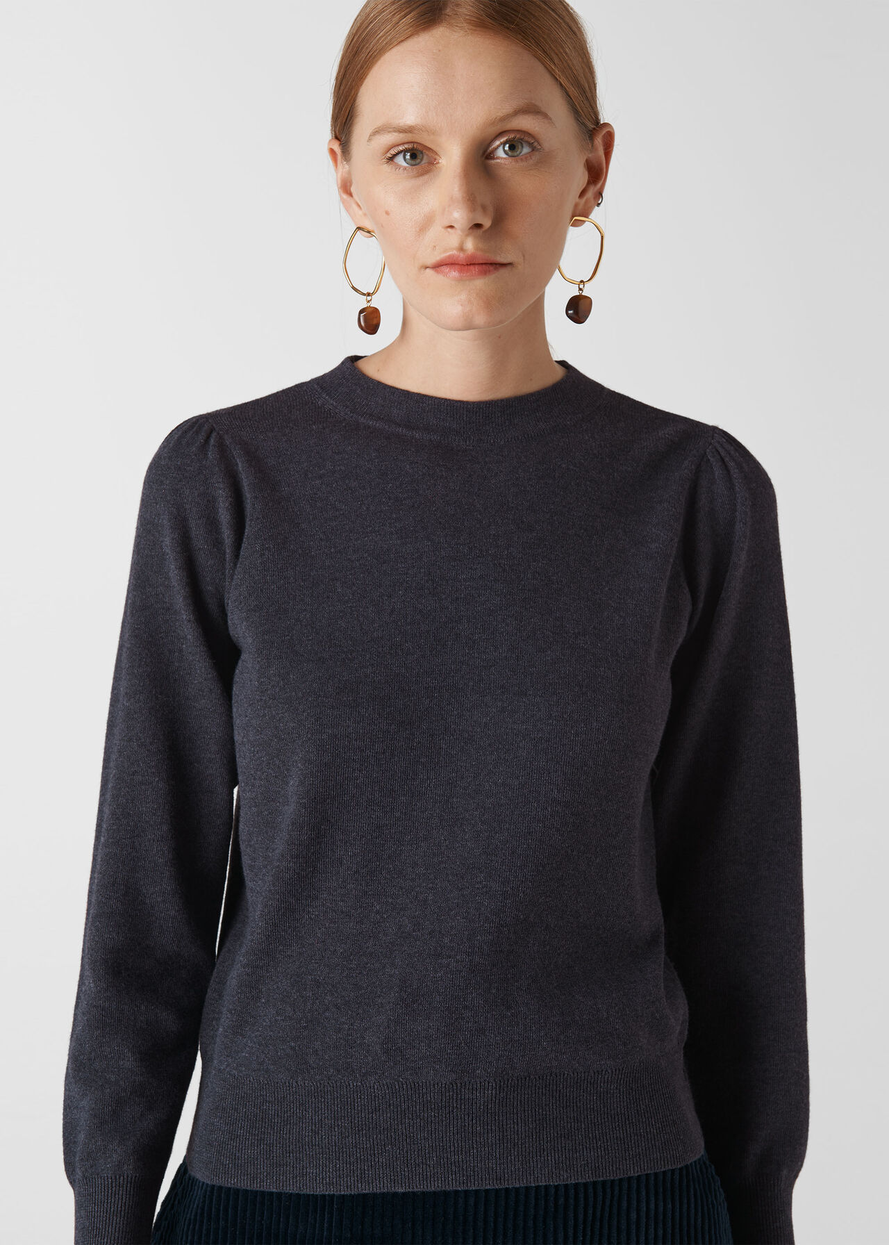 Puff Sleeve Knit Grey