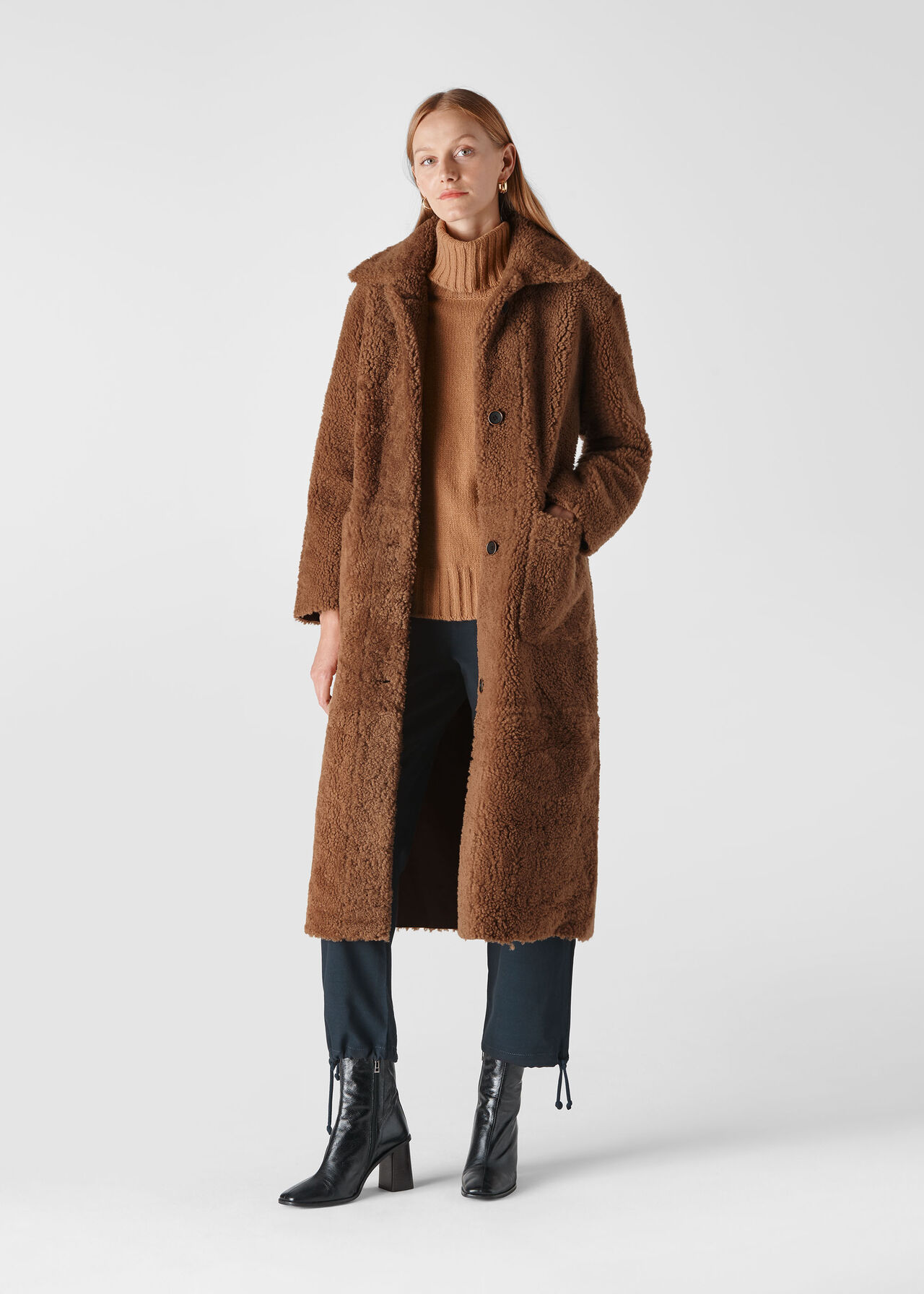 Tan Erika Teddy Coat, WHISTLES