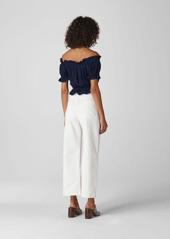 Navy Jasmin Bardot Top