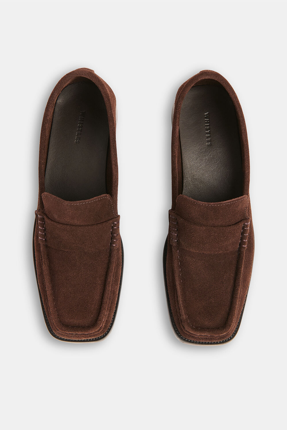 Chocolate Mora Suede Square Toe Loafer