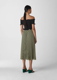 Gingham Pleated Skirt Navy/Multi