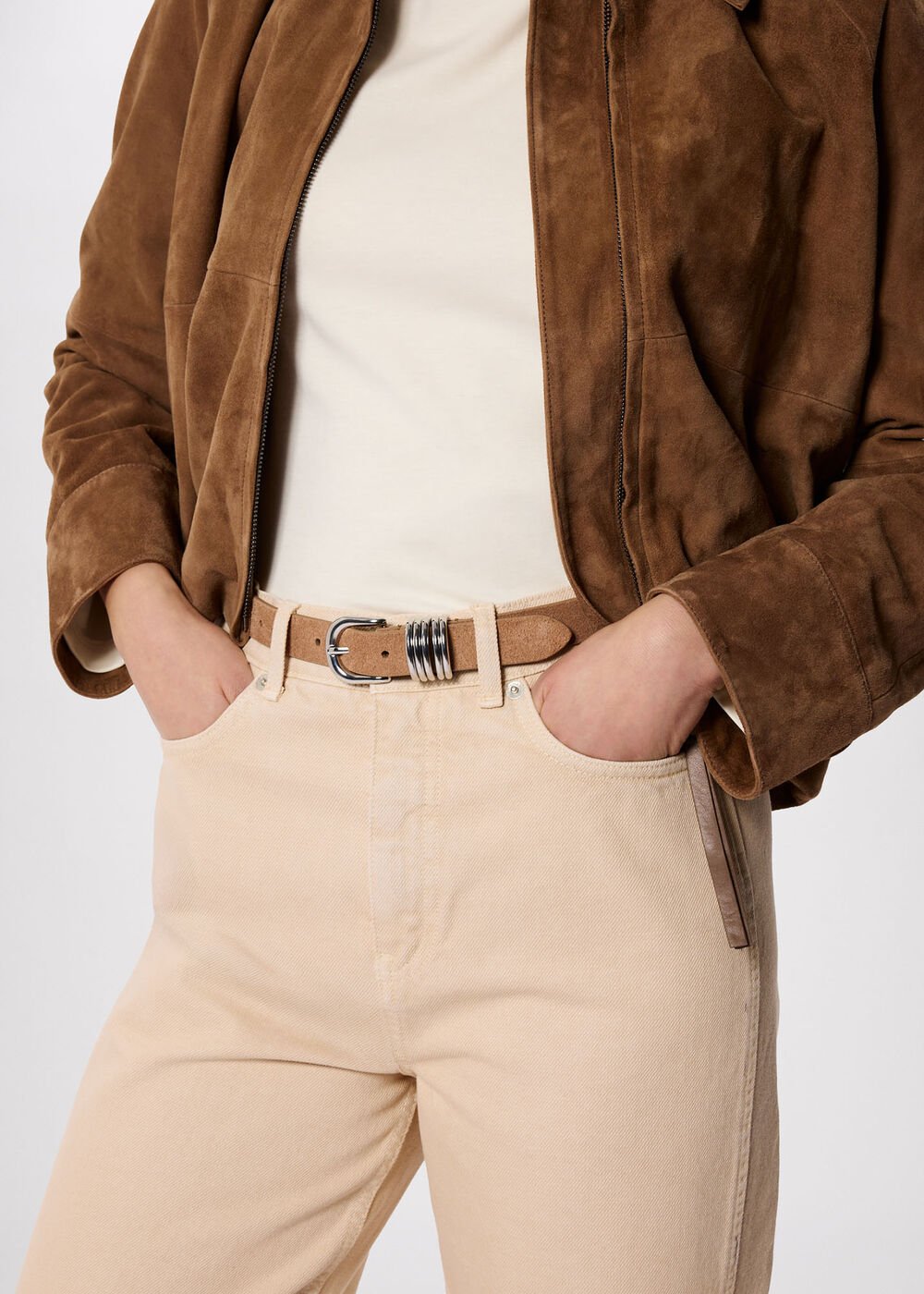 Suede Multi Ring Belt