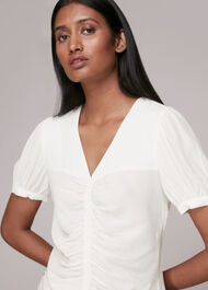 V Neck Gather Detail Top