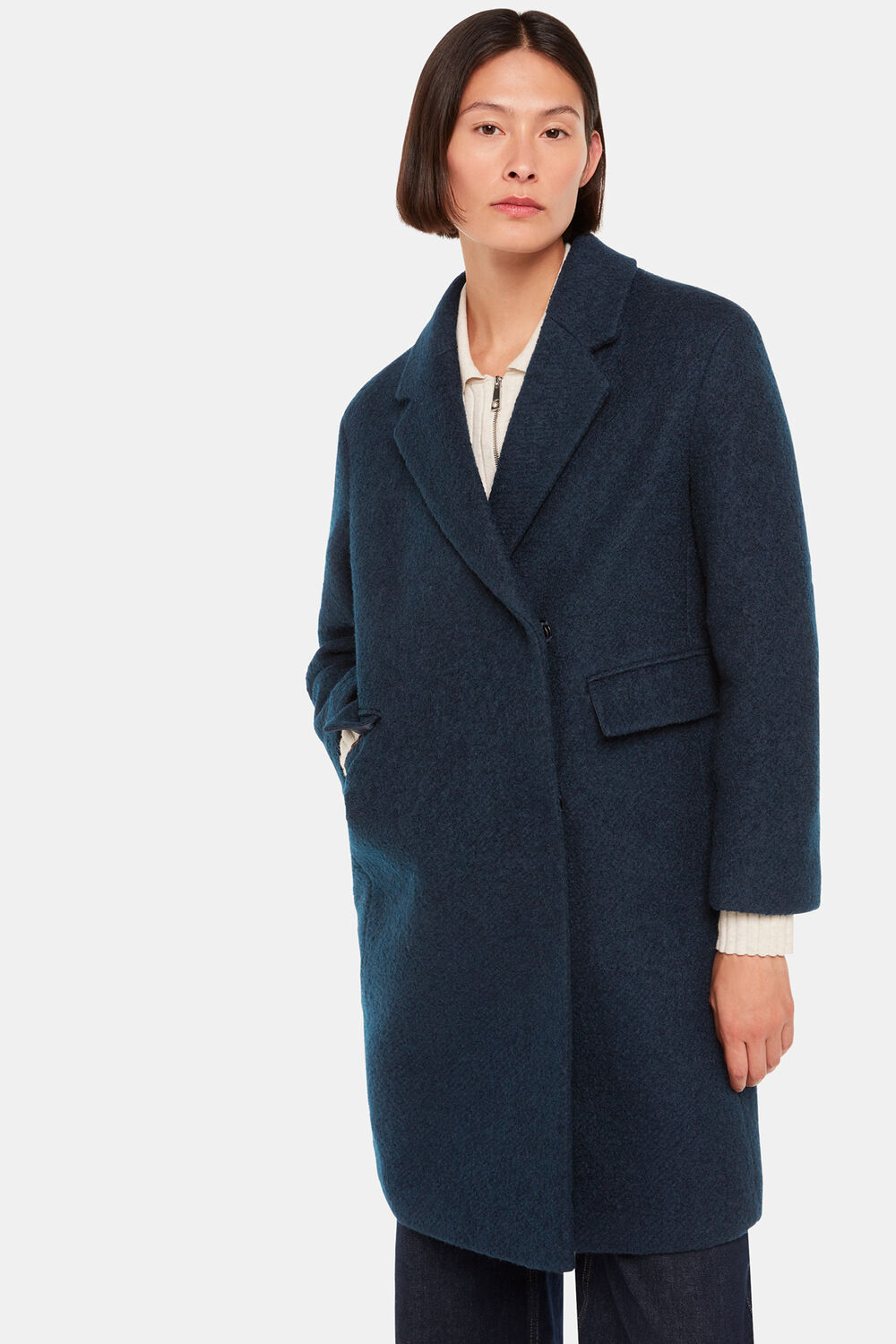 Teal Fran Boucle Coat